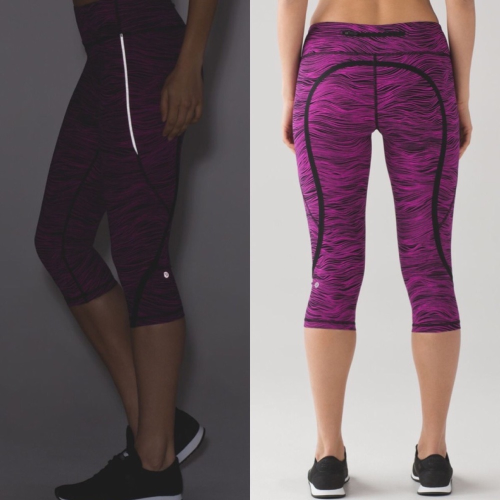 LULULEMON Crop Life Lines Polar Pink Black